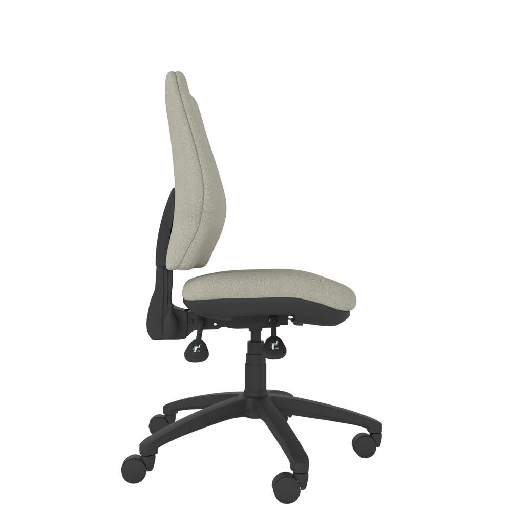 CT760 Contour High Back Chair in grey with black base. Side view.
