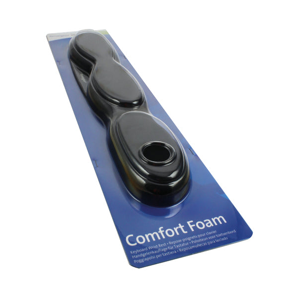 Kensington Foam Wristrest in black. In blue packaging.