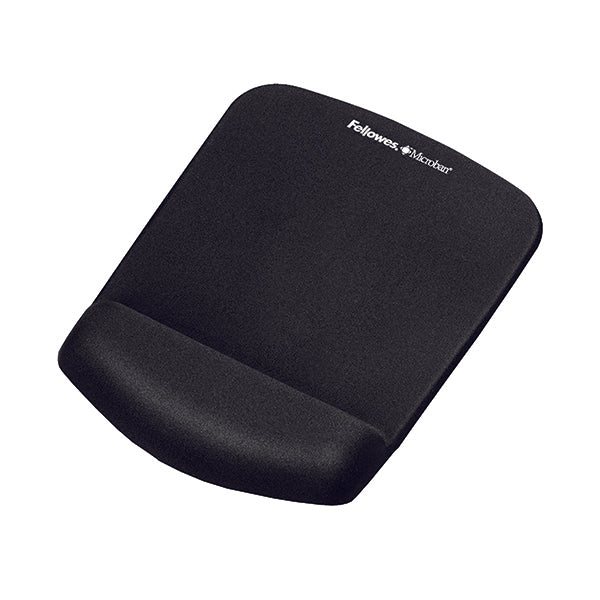 This Fellowes PlushTouch Mouse Pad provides premium support with innovative FoamFusion padding and a soft touch cover for comfort. The mouse pad features Microban protection to help inhibit the growth of bacteria for hygienic, long lasting use. The mouse pad also features a non-slip backing for stability. This pack contains 1 mouse pad in black.