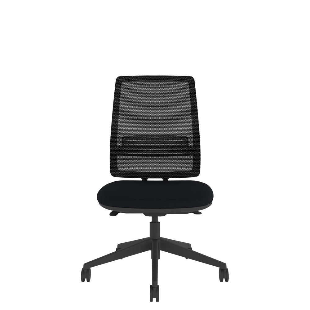 AX100 Axent Mesh Chair With Seat Slide with black base. Front View