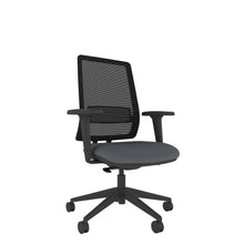 AX100A Axent Mesh Chair With Seat Slide and Height Adjustable Arms with black base, front view