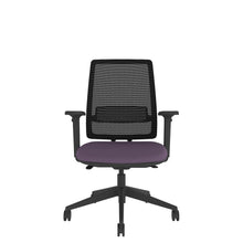 AX100AMF Axent Mesh Chair With Seat Slide and Multi-Functional Arms with black base, front view