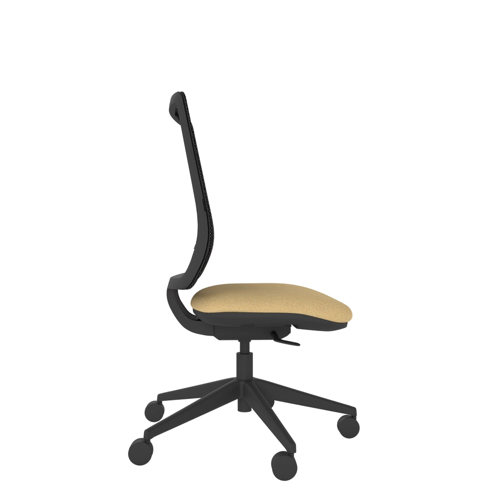 AX200 Mesh Chair with black base, side view