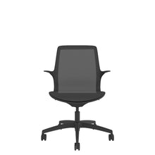 VZ100 Black one-piece mesh chair in black, front view