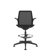VZ100/WS Black one-piece mesh work stool in black, front view