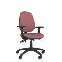 CT210 Contour High Back Chair in pink with black base. Front view