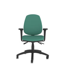 CT230 Contour High Back Chair with green seat and black base. Front view. 