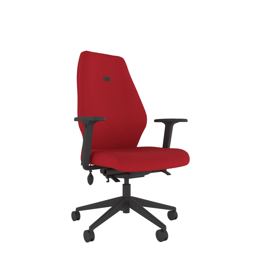 SL104 High Back With Multi-Functional Arms in red with black base