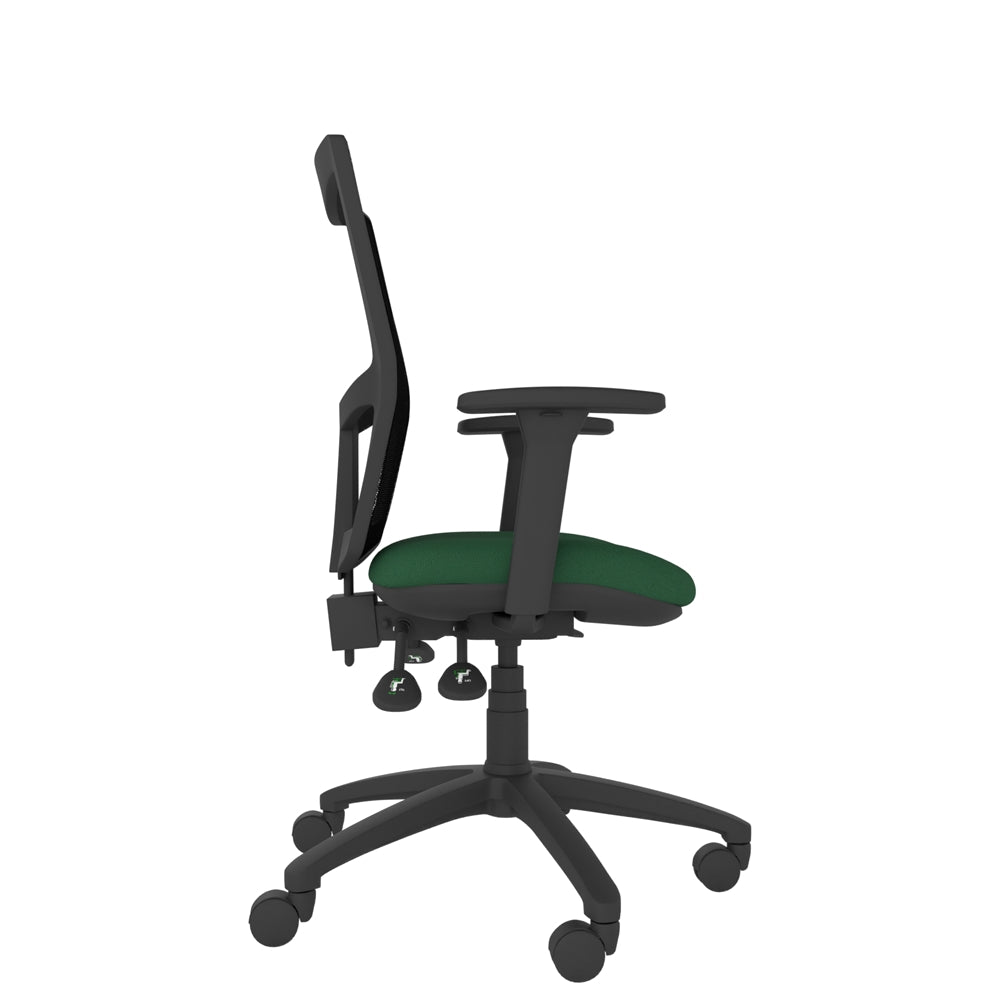 CT310 Contour High Back Chair with green seat and black base. Side view