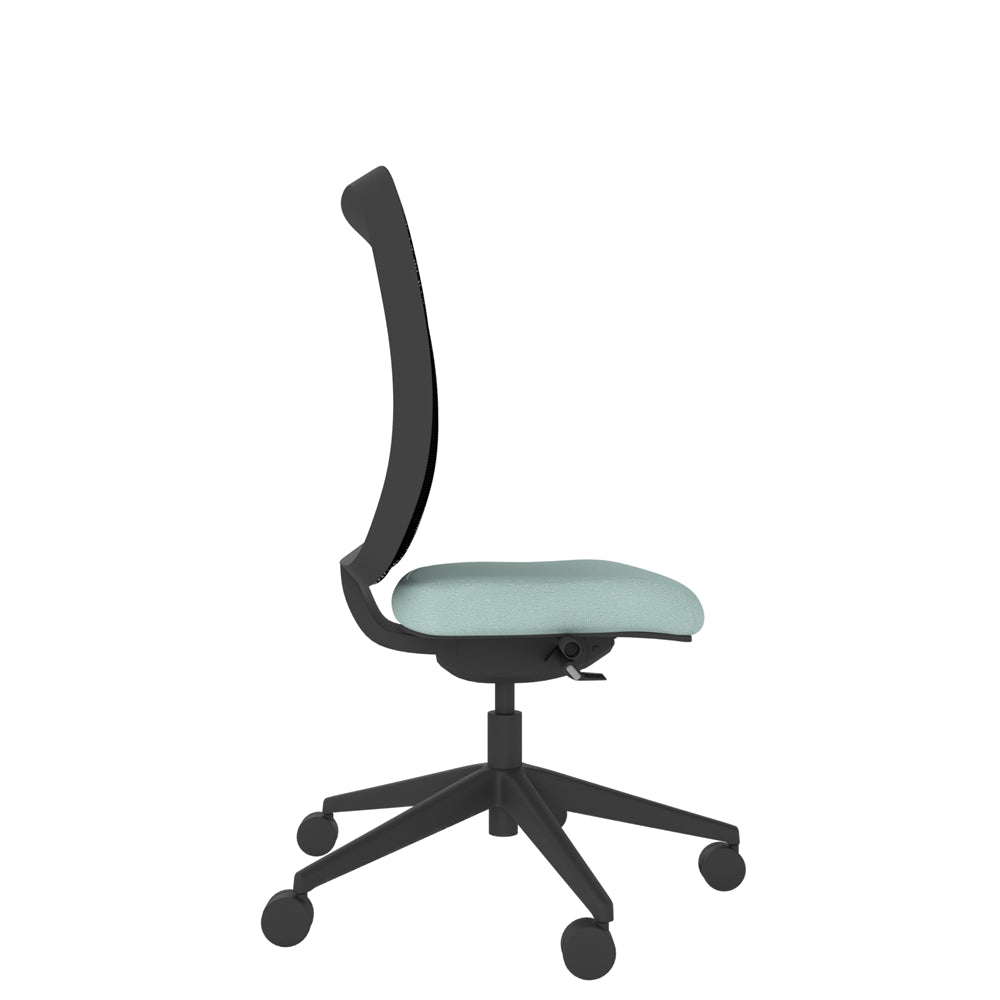 NN100 Black Mesh Back Task Chair With Black Frame, side view