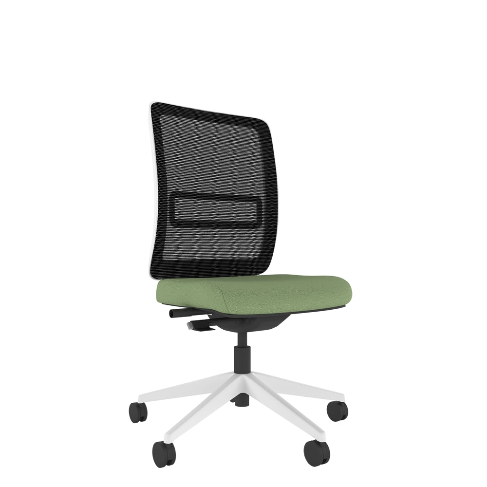 NN100W Black Mesh Back Task Chair With White Frame