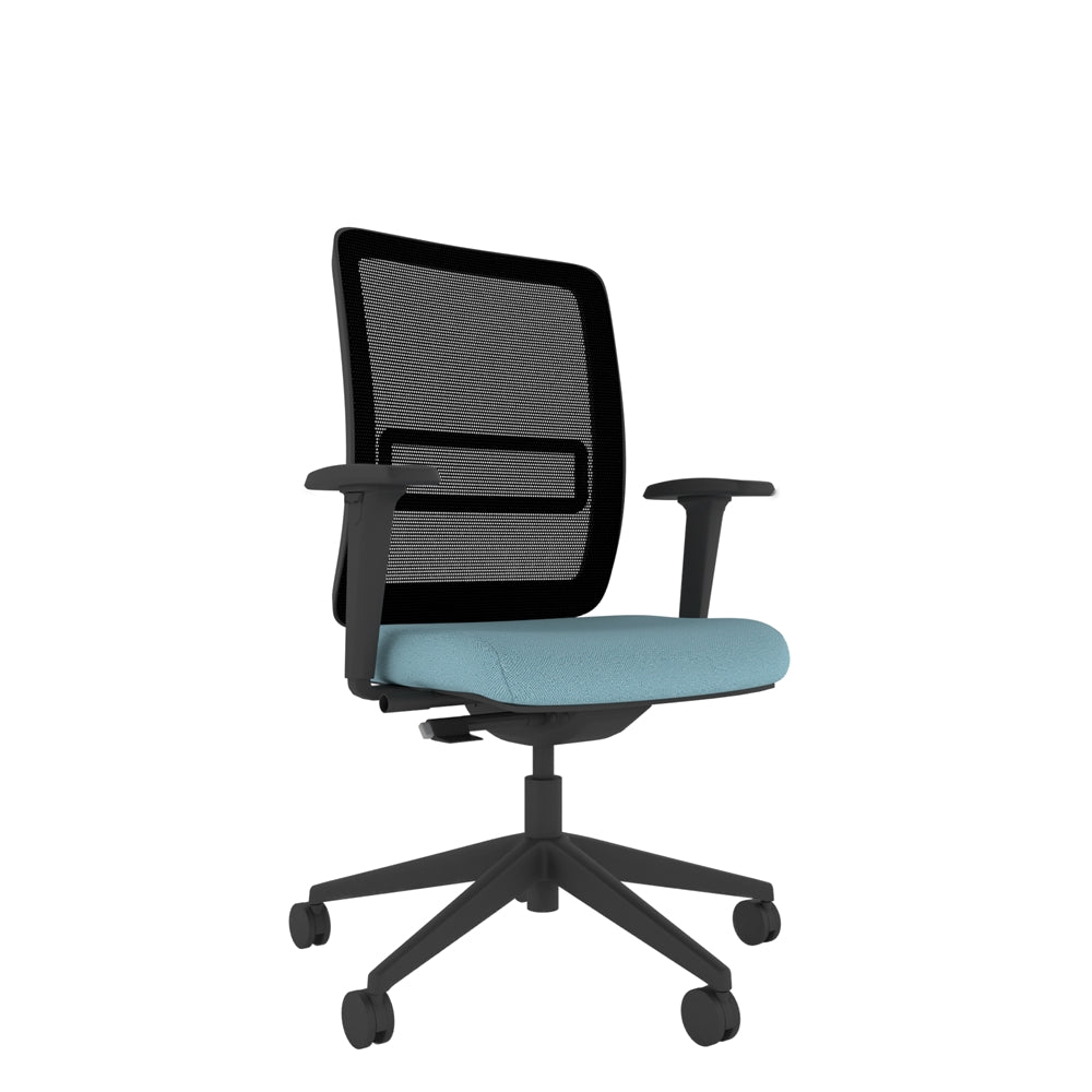 NN102 Black Mesh Back Task Chair With Black Frame and 2D Arms