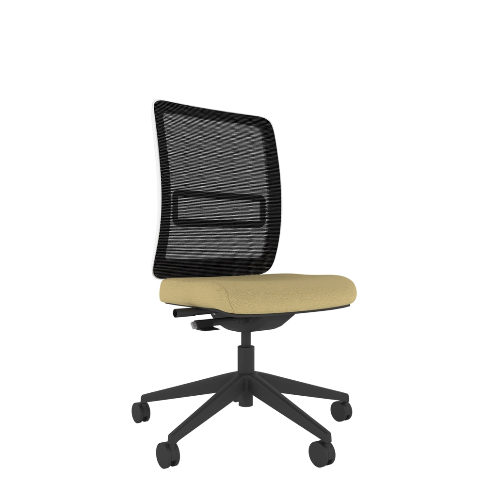 NN110 Black Mesh Chair With White Frame and Black Base