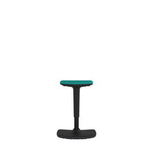 SSR100/B Black Ergonomic Height Adjustable Stool with green seat