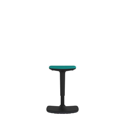 SSR100/B Black Ergonomic Height Adjustable Stool with green seat