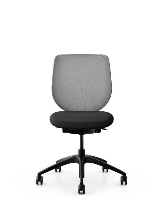 Giroflex 313-4039 Swivel Chair With Backrest Mesh Runner in grey, front view