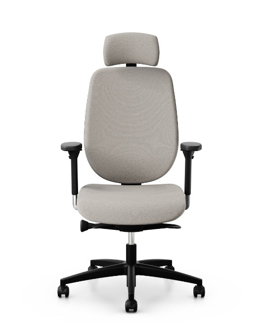 Giroflex 353-4529 Swivel Chair With Backrest Upholstered in  light grey, front view
