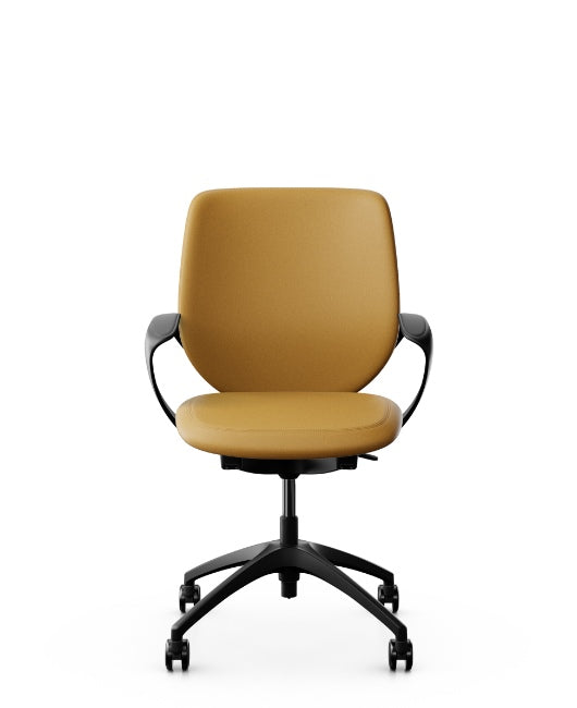 Giroflex 313-4518 Conference Chair With Backrest Upholstered in mustard., front view