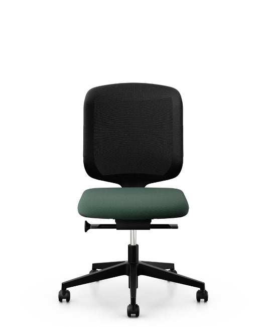 Giroflex 434-3019 Swivel Chair With Low Back in black and green, front view