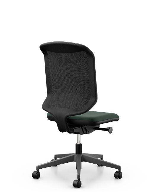 Giroflex 434-4019 Swivel Chair With Medium Back in grey and green, back view