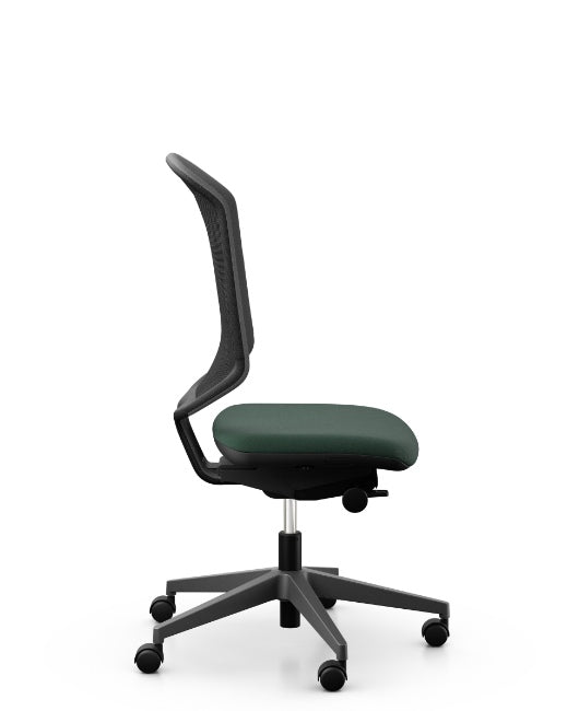 Giroflex 434-4019 Swivel Chair With Medium Back in grey and green, side view