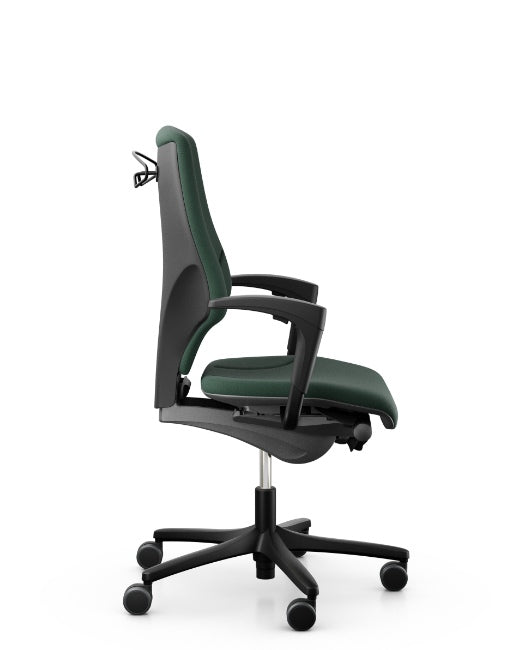 Giroflex 64-4578 Swivel Chair Medium Back With Medium Seat in green, side view