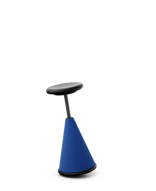 Giroflex 10-3020 Sit-Stand Stool With Seat Integral Foam Black with blue base. 