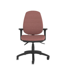 CT420 Contour High Back Chair in pink with black base, Front view. 