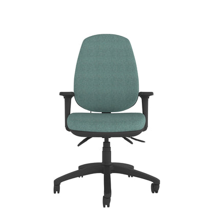 CT430 Contour High Back Chair with black base. Front view