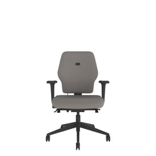 SL202 Medium Back With 2D Arms in grey with black base. Front view