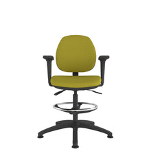 CT100D Contour High Back Chair in green with black base. Front view