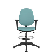 CT200D Contour High Back Chair in green with black base. Front view