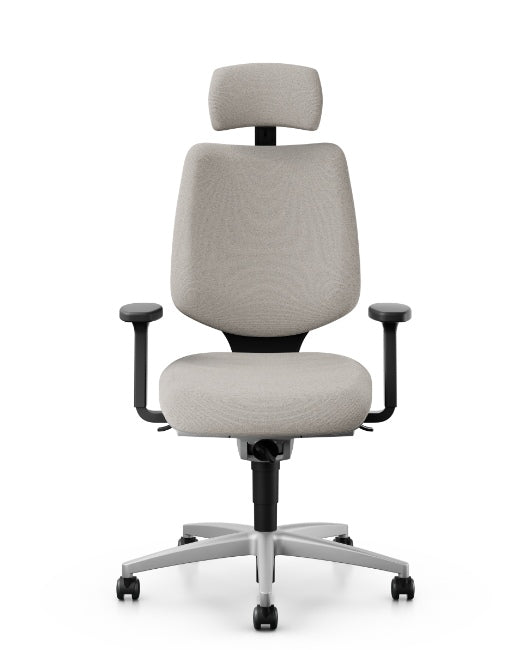 Giroflex 545-4529 Swivel Chair in light grey, front view