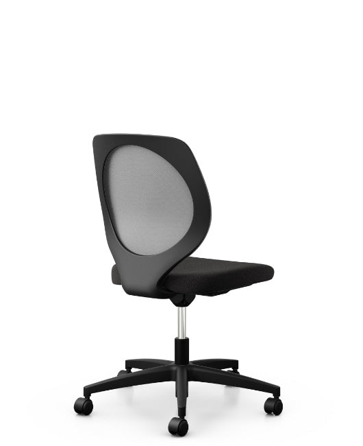 Giroflex 353-3018 Conference Chair With Back Mesh Runner in grey, back view