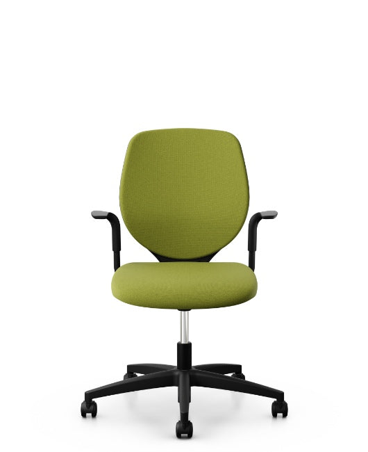 Giroflex 353-3518 Conference Chair With Back Upholstered in green, front view