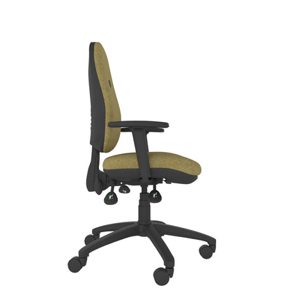 CT730 Contour High Back Chair with black base. Side view