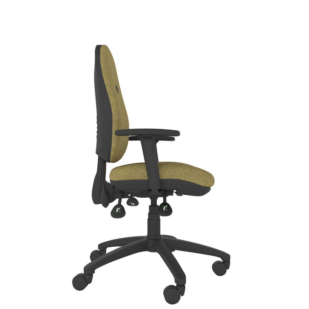 CT730 Contour High Back Chair with black base. Side view