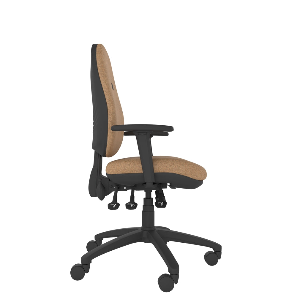 CT750 Contour High Back Chair with black base, side view