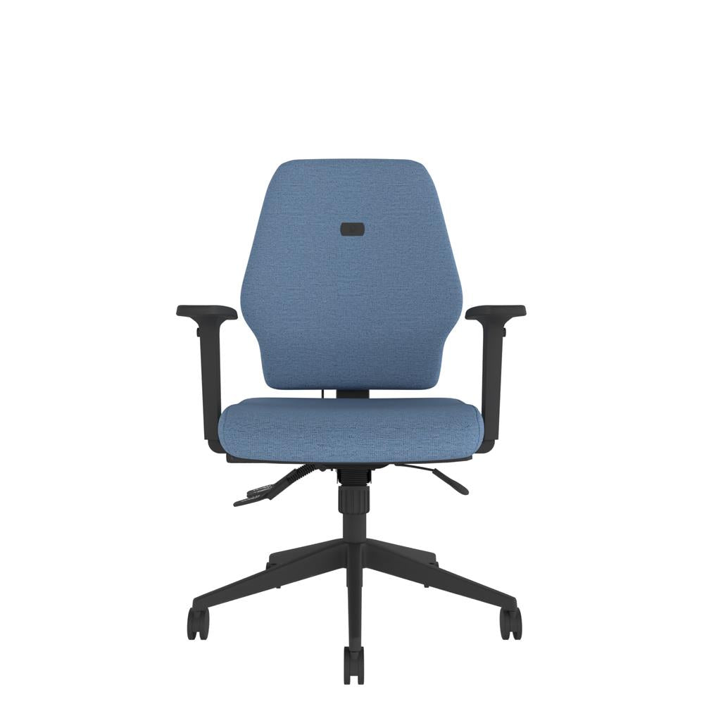 ME100 Activ Me Posture Chair in blue with black base, front view