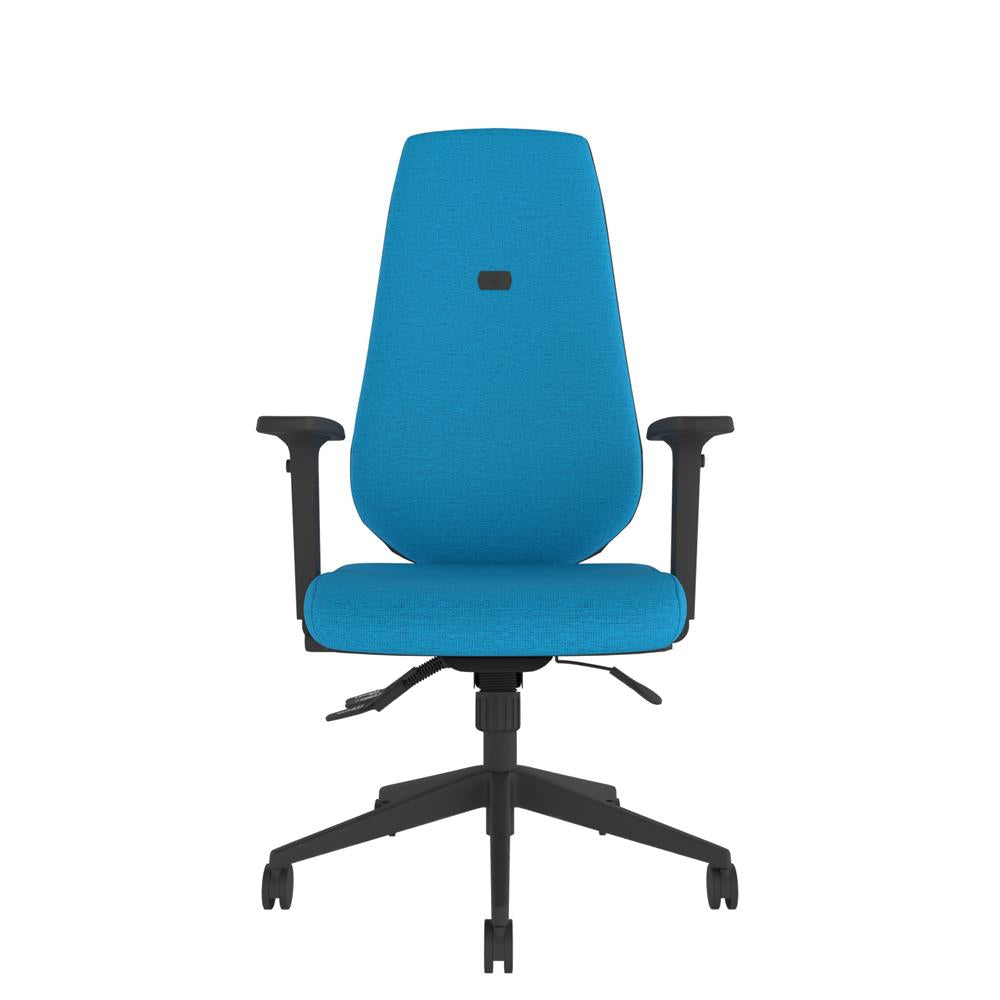 ME400 Activ Me Moulded Extra High Posture Chair in blue with black base. Front view