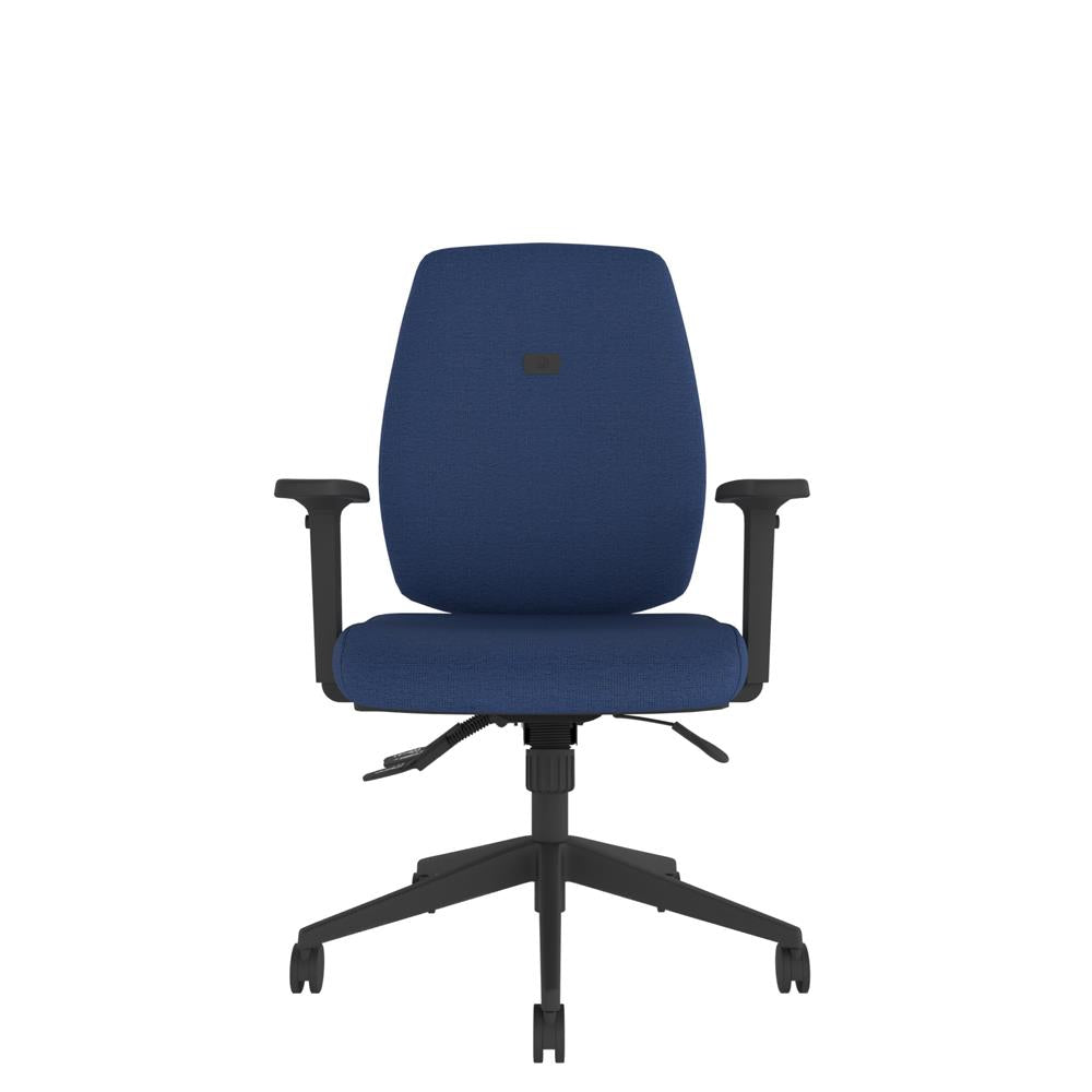 ME600 Activ Me Moulded Posture Chair in blue with black base, front view