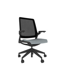 KN100 Designer Mesh Back Chair in grey with Black base. 