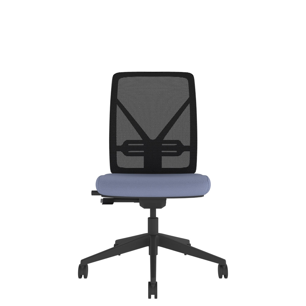 YT200 YOU Mesh Task Chair in black and blue, front view