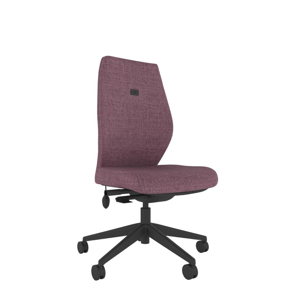 ICM300 Upholstered High Back Ergonomic Chair in purple with black base. 