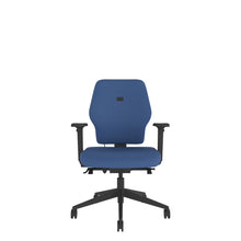 SL204 Medium Back With Multi Functional Arms in blue wit black base, front view