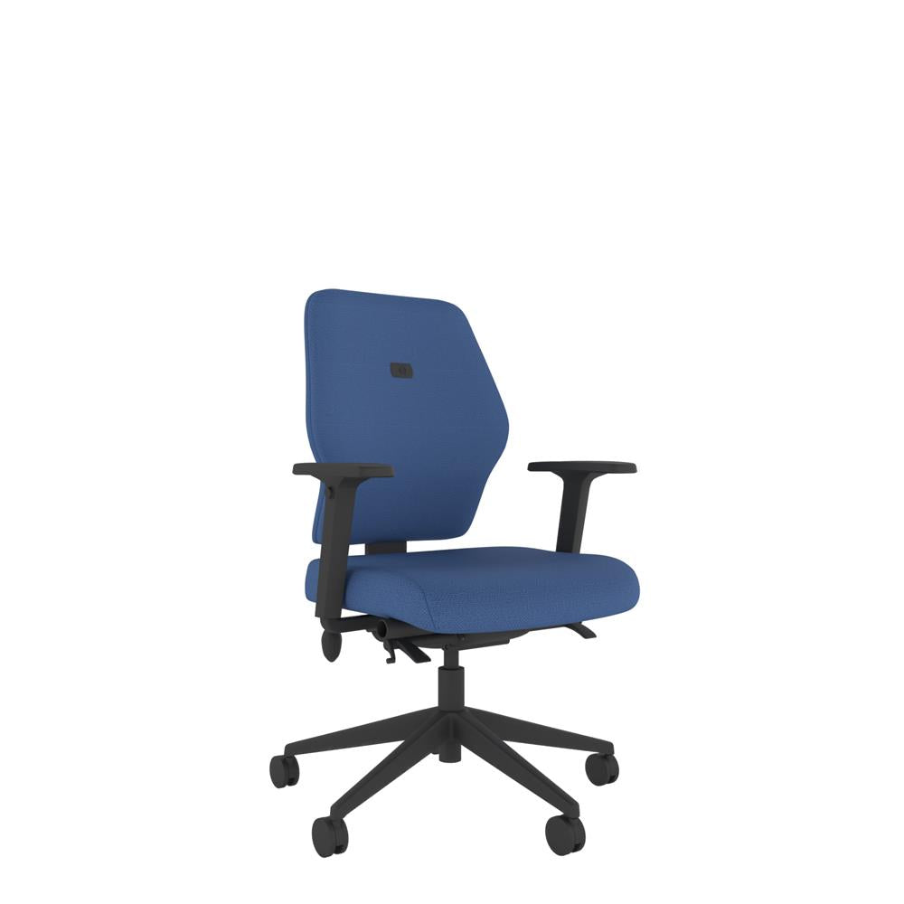 SL204 Medium Back With Multi Functional Arms in blue with black base