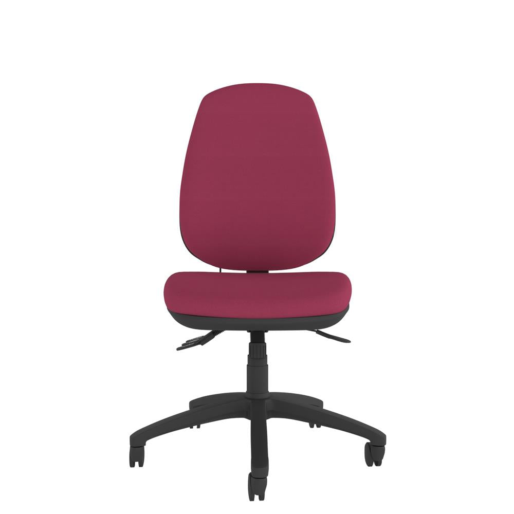 CT450 Contour High Back Chair in red with black base. Front view