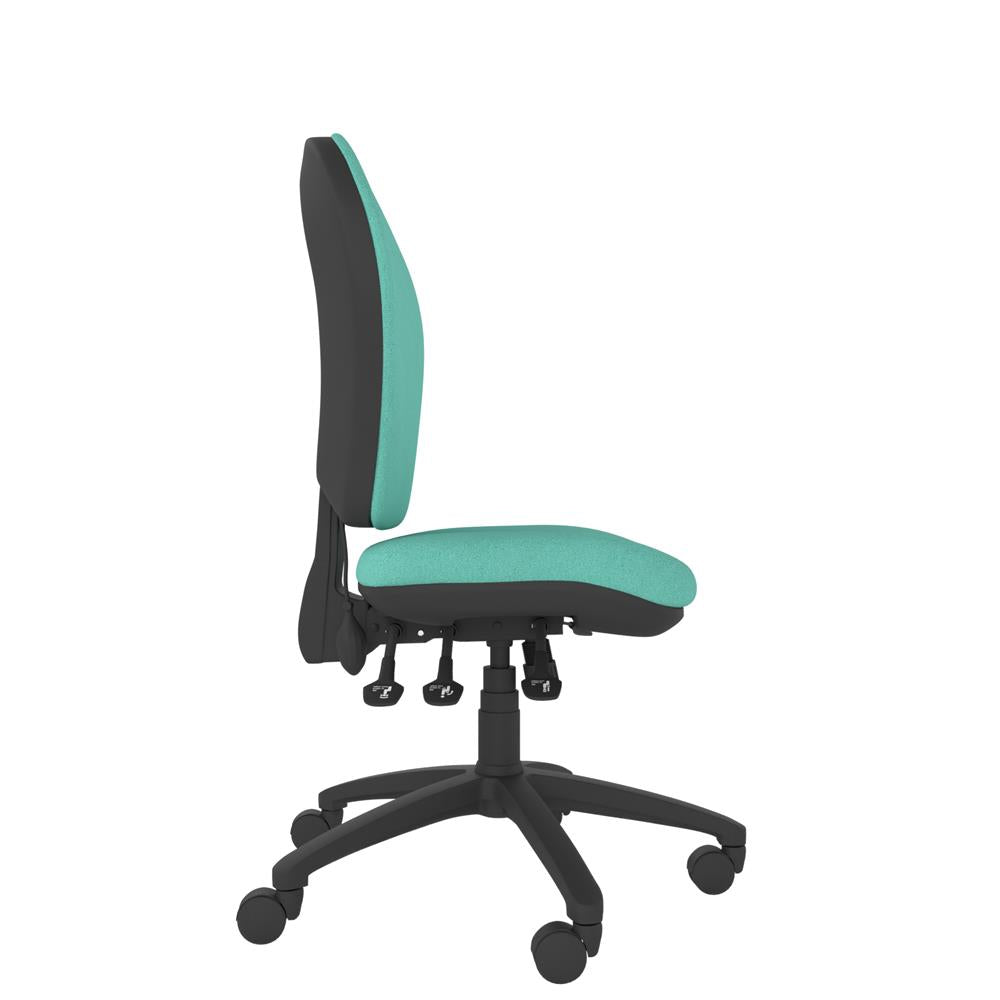 CT650 Contour High Back Chair with black base, side view