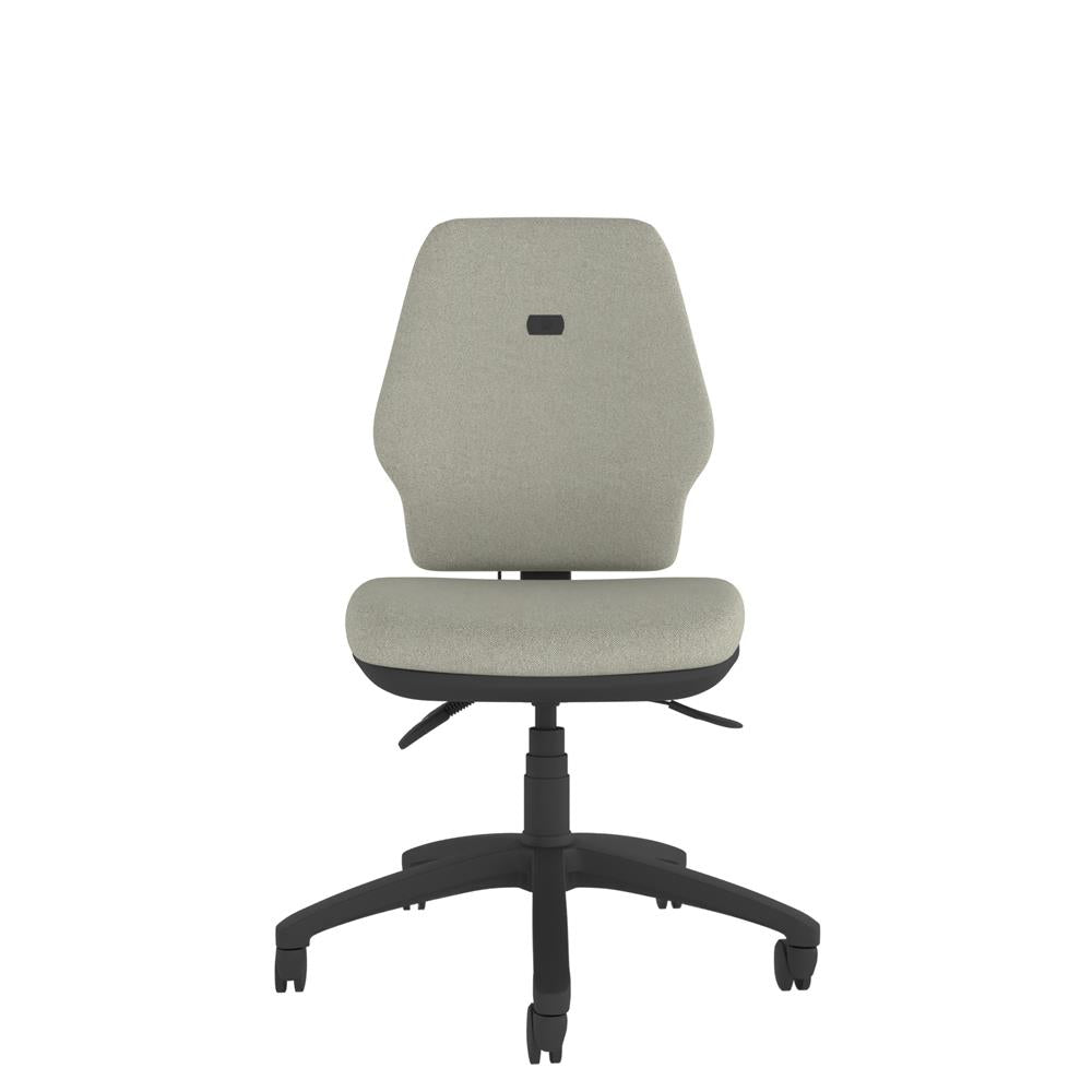 CT760 Contour High Back Chair in grey with black base. Front view. 