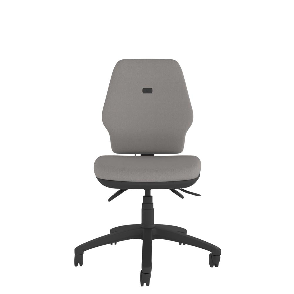 CT770 Contour High Back Chair in grey with black base. Front view